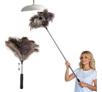 Feather Dusters, Extendable 40 Inch, Natural Ostrich Feather Duster, Fluffy Reusable for Home Car Office High Ceilings Cleaning