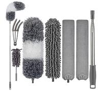Feather Dusters for Cleaning - Extendable Duster with Telescoping Extension Pole 30 to 100 Inches, Microfiber Dusters for Cleaning Cobweb, High Ceiling Fan, Lights, Blinds, etc