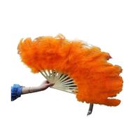 Feather Fan 15 Bones Oversized Feather Fan Dancing From Halloween Decoration Jewelery(Orange)