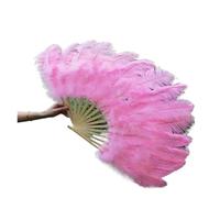Feather Fan 15 Bones Oversized Feather Fan Dancing From Halloween Decoration Jewelery(Pink)