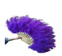 Feather Fan 15 Bones Oversized Feather Fan Dancing From Halloween Decoration Jewelery(Purple)