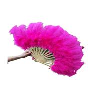 Feather Fan 15 Bones Oversized Feather Fan Dancing From Halloween Decoration Jewelery(Rose)