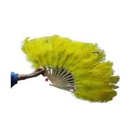 Feather Fan 15 Bones Oversized Feather Fan Dancing From Halloween Decoration Jewelery(Yellow)