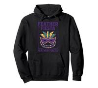 Feather Fiesta Mardi Gras Celebration Design Pullover Hoodie