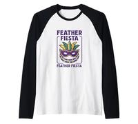 Feather Fiesta Mardi Gras Celebration Design Raglan Baseball Tee