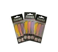 Feather Flamingo Facial Touch Up Stainless Steel Razor for Eyebrow and Face Hair Removal - 3 Pack | Foldable and Long-Lasting
