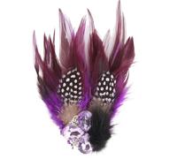 Feather Flower Brooch Boutonniere Clips Collar Brooch Pin Banquet Feather Flower Suit Wedding Corsage Hosting Performance(Purple)