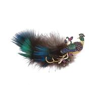 Feather Flower Brooch Rhinestone Feather Peacock Brooch Design Exquisite Accessories Light Luxury Pin Corsage Ladies