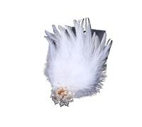 Feather Flower Brooch Vintage Atmospheric Crystal Feather Brooch Luxury Elegant Corsage Pin Banquet Accessories Jewelry(Color-01)