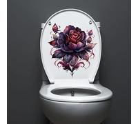 Feather Flower Butterfly Toilet Cover Sticker Decals,Spring Flower Leaf Butterfly Waterproof Toilet Lid Tank Seat Decals Cistern Self-Adhesive Bathroom Wall Sticker