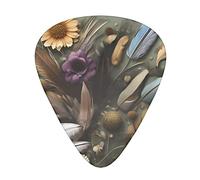 Feather Flower Guitar Plectrums Classical Triangle Bass Acoustic And Electric Guitar Plectrums For Guitarists 12 Pieces