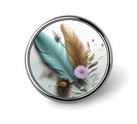 Feather Flower Round Badge Cute Brooch Hats Jackets Decor Personalized Lapel Pin Clothing Jewelry Accessories for Wedding Party Gift