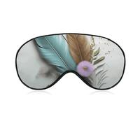 Feather Flower Sleep Mask for Women Men Side Sleeper Eye Cover with Adjustable Strap Soft Breathable Blackout Mask Slip-Free Deep Sleeping Travel Essentials