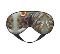 Feather Flower Soft Eye mask, All Over Printed, 96% Polyester 4% Spandex