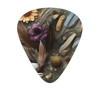 Feather Flowerguitar Plectrum 12 Piece Set, 3 Thicknesses With Case For Bass Guitar, &Electric Guitar And More.