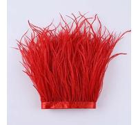 Feather Fringe, Tail Feather Ribbon, Fringe,1yard Fluffy Trim Various Feathers Trimming Wedding Dress Clothes Decoration Craft(Red)