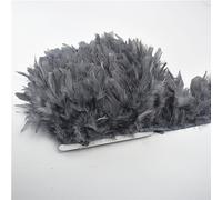 Feather Fringe, Tail Feather Ribbon, Fringe,3M Fluffy Feathers Trim on Tape Tassel Sewing Trimmings DIY Clothes Dress Decoration(18.Dark Gray)