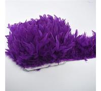 Feather Fringe, Tail Feather Ribbon, Fringe,3M Fluffy Feathers Trim on Tape Tassel Sewing Trimmings DIY Clothes Dress Decoration(13.Purple Red)