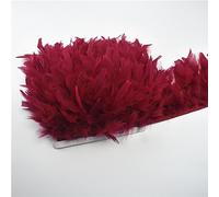 Feather Fringe, Tail Feather Ribbon, Fringe,3M Fluffy Feathers Trim on Tape Tassel Sewing Trimmings DIY Clothes Dress Decoration(5.Wine Red)