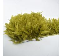 Feather Fringe, Tail Feather Ribbon, Fringe,3M Fluffy Feathers Trim on Tape Tassel Sewing Trimmings DIY Clothes Dress Decoration(26.Olive Green)