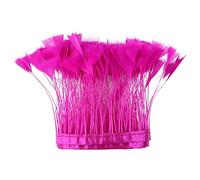 Feather Fringe, Tail Feather Ribbon, Fringe, Length Feathers Trim Decor for Party Wedding Dress Clothes Sewing Jewelry Plume Accessory(Rose Red)