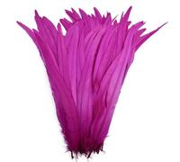 Feather Fringe Trim， 50 Pcs Rooster Feathers Multicolor 25-45cm DIY Decoration Fly Tying Materials(Rose,14-16inch 35-40cm)