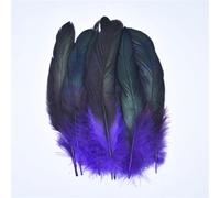 Feather Fringe Trim， 50 pcs Rooster Pheasant Feathers for Fly Tying Dream Catcher Multicolor 15-20cm(Purple)