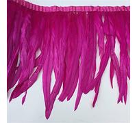 Feather Fringe Trim， Pheasant Feather Trim Fringe Multicolor 1-10M for Crafts Wedding(Rose,1 Meters)