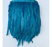 Feather Fringe Trim， Pheasant Feather Trim Ribbon Multicolor 12-14 Inch 1-10 Meters for Crafts Decoration(Lake Blue,10 Meters)