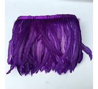 Feather Fringe Trim， Pheasant Feather Trim Ribbon Multicolor 12-14 Inch 1-10 Meters for Crafts Decoration(Purple,1 Meters)