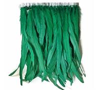 Feather Fringe Trim， Pheasant Feather Trim Ribbon Multicolor 12-14 Inch 1-10 Meters for Crafts Decoration(Grass Gn,10 Meters)