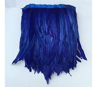Feather Fringe Trim， Pheasant Feather Trim Ribbon Multicolor 12-14 Inch 1-10 Meters for Crafts Decoration(Royal Blue,1 Meters)