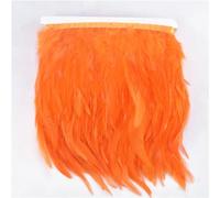 Feather Fringe Trim， Pheasant Feathers Tape Trim 1 Meter Multicolor 10-15cm Width for Clothes Sewing(Orange)