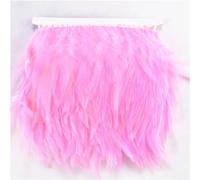 Feather Fringe Trim， Pheasant Feathers Tape Trim 1 Meter Multicolor 10-15cm Width for Clothes Sewing(Pink)