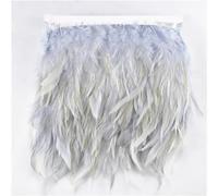 Feather Fringe Trim， Pheasant Feathers Tape Trim 1 Meter Multicolor 10-15cm Width for Clothes Sewing(Gray9)