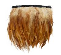 Feather Fringe Trim， Pheasant Feathers Tape Trim 1 Meter Multicolor 10-15cm Width for Clothes Sewing(Natural)
