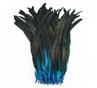 Feather Fringe Trim， Rooster Feathers 50 Pcs Multicolor Multiple Sizes Fly Tying Decoration(Lake Blue,30-35cm 12-14inch)