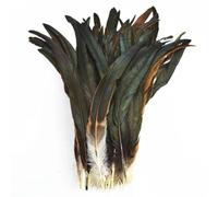 Feather Fringe Trim， Rooster Feathers 50 Pcs Multicolor Multiple Sizes Fly Tying Decoration(Natural,30-35cm 12-14inch)