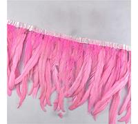 Feather Fringe Trim， Rooster Tail Coque Feather Trim 1 Meter 10-12 Inch Multicolor for Crafts Costumes Wedding(Pink)