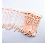 Feather Fringe Trim， Stripped Coque Goose Tail Feathers Trims Multicolor 2 Meters(Shell Pink)