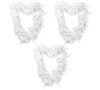 Feather Garland Christmas Decoration - Pack Of 3 - White Festive Feather Tinsel Boa Perfect For Christmas Tree Decorations