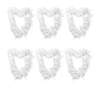 Feather Garland Christmas Decoration - Pack Of 6 - White Festive Feather Tinsel Boa Perfect For Christmas Tree Decorations