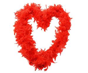 FEATHER GARLAND FOR CHRISTMAS TREE. 180CM / 5.9FT RED XMAS GARLAND DECORATIONS. CHRISTMAS TREE DECORATIONS RED. CHRISTMAS TREE TINSEL/RED FLUFFY TINSEL. PACK OF 1