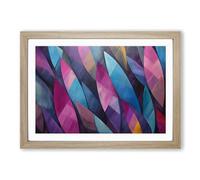 Feather Geometric No.5 Framed Print | A2 Oak Framed Wall Art | Ready to Hang | Modern Fantasy Picture | Living Room Bedroom Lounge Office