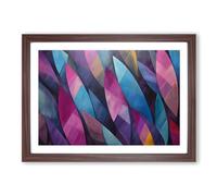 Feather Geometric No.5 Framed Print | A2 Walnut Framed Wall Art | Ready to Hang | Modern Fantasy Picture | Living Room Bedroom Lounge Office