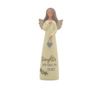 Feather & Grace Angel Hand Painted Decorative Figurine, High-quality Resin with Daughter You Have My Heart Message, Pefect Decortation for Living Room, Bookshelf, Desk, Gift for friend & family