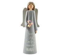 Feather & Grace Angel Hand Painted Decorative Figurine | Resin with Nana's No Place Like Home Message | Pefect Decortation for Living Room, Bookshelf, Desk | Gift for friend & family
