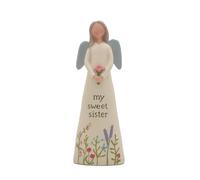 Blossom Bucket Feather & Grace Hand Painted Resin Decorative Figurine - My Sweet Sister Figurine