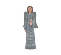 Feather & Grace Angel Hand Painted Resin Decorative Figurine Holding Bird | Resin with No Place Like Home Message For Grandma | Decortation for Living Room, Bookshelf, Desk