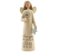 Feather & Grace Figurine Inscription I Love You More Than All The Stars, Angel Memorial Indoor or Outdoor Decor, Sculptures or Statues As Inspirational Gifts-Resins, Multi, One Size